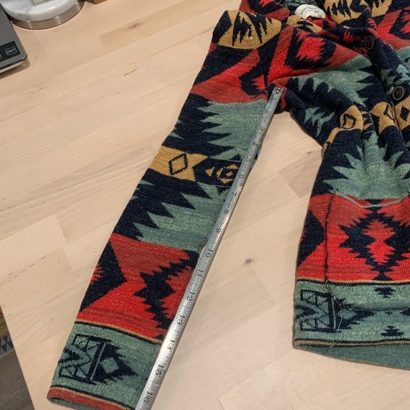 Ralph Lauren Denim Supply Geometric Shawl Cardigan Aztec Southwest - Picture 4 of 11